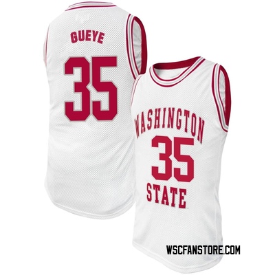 Men's Mouhamed Gueye Washington State Cougars Replica Original Retro Brand Basketball Jersey - White